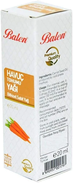 Balen Havuç Yağı 20 Ml ürün görseli 1