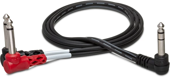 Hosa 1/4 Inç Trs (M) - Dual 1/4 Inç Ts (M) 90 Açılı Insert Kablo 1 M (Stp-201Rr) ürün görseli 1