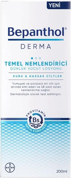 Derma Temel Nemlendirici Günlük Vücut Losyonu 200 Ml L Kuru Hassas Ciltler ürün görseli 1