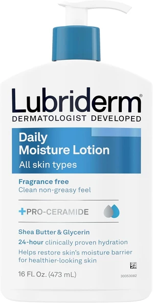 Lubriderm Günlük Nem Nemlendirici Kokusuz Vücut Losyonu Pro-Vitamin B5 Ile Görünümlü Ciltler Için Normal-Kuru Ciltler Için, Yağsız Kokusuz Losyon, 16 Ml ürün görseli 1