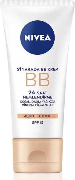 Essentials 5'I 1 Arada Bb Krem, 24 Saat Nemlendirme+Doğal Jojoba Yağı Özü +Açık Cilt Tonu 50 Ml, Spf 15 Güneş Koruması ürün görseli 1