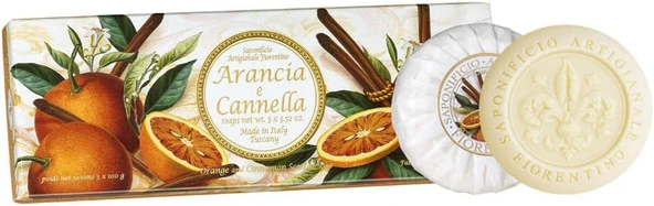 Saponificio Artigianale Fiorentino Sabun 3X100 Gr - Orange And Cinnamon ürün görseli 1
