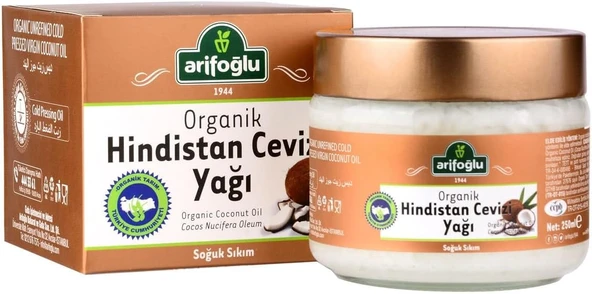 Arifoğlu Organik Hindistan Cevizi Yağı 250Ml ürün görseli 1