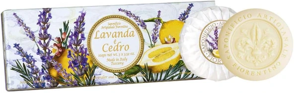 Saponificio Artigianale Fiorentino Sabun 3X100 Gr - Lavender And Cedar ürün görseli 1