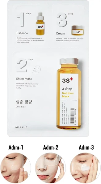 Missha 3 Aşamalı Yoğun Besleyici Maske 3 Step Nutrition Mask, 111470 ürün görseli 1