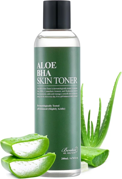 Benton Aloe Bha Skin Toner - Aloe & Bha İçeren Cilt Dengeleyici Günlük Tonik 1 Paket (1 X 200 Ml) ürün görseli 1