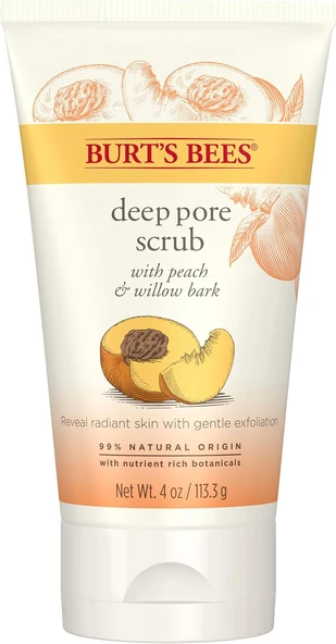 Burt'S Bees%100 Doğal Derin Gözenek Temizleyici Peeling Şeftali & Willow Bark - Peach Willow Bark Deep Pore Scrub 110 G ürün görseli 1