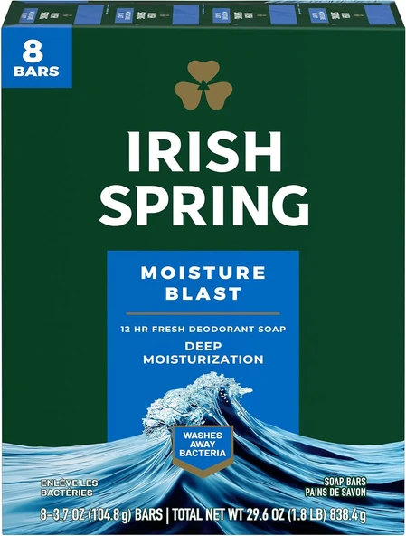 Irish Spring Nem Blast Bar Sabunu, 3,75 Oz 8 Adet ürün görseli 1