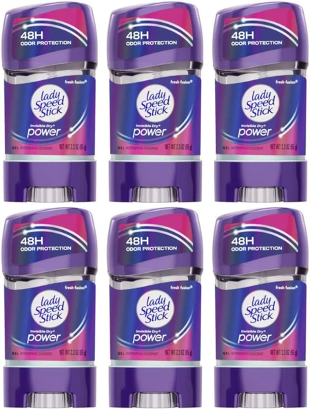 Lady Speed Stick 48Hr Terlemeyi Önleyici Deodorant Jel Fresh Füzyon 2,30 Oz (6'Lı Paket) ürün görseli 1