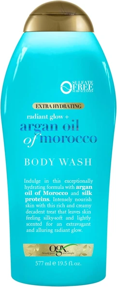 Ogx Radiant Glow + Fas Yağı Ekstra Nemlendirici Vücut Yıkama Kuru Ciltler Için, Nemlendirici Jel Vücut Temizleyici, Ipeksi Yumuşak Ciltler Için, Paraben Içermez, Sülfat Içermeyen Yüzey Aktif Maddeler ürün görseli 1