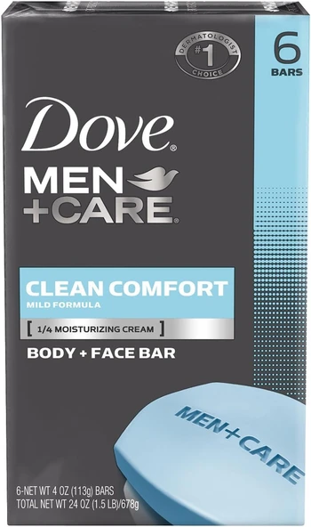 Erkek+Care Men+Bakım Vücut Sabunu Yüz Çubuğu Nemlendirmek Için Cilt Temizliği Rahatlık Bardan Daha Fazla Nemlendirici Sabun 3,75 Oz 6 Bar ürün görseli 1