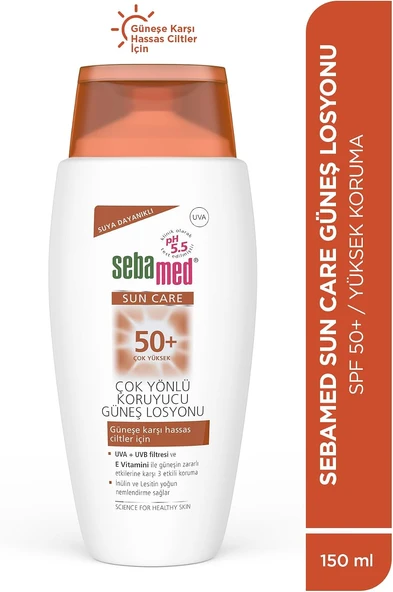 Sun Care Spf 50+ Uva/Uvb Filtresi E Vitamini Üçlü Yüksek Koruma Çok Yönlü Güneş Losyonu 150 Ml ürün görseli 1