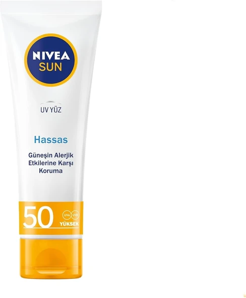 Sun Spf 50 Hassas Yatıştıran Nemlendirici Güneş Yüz Kremi 50 Ml, Çok Yüksek Güneş Koruyucu,Güneş Alerjisine Karşı Koruma,Yağsız Cilt Hissi ürün görseli 1