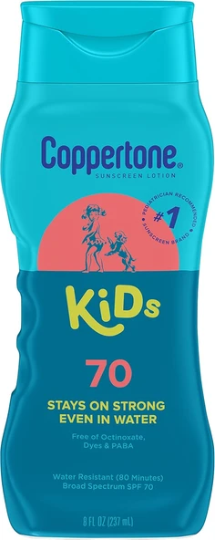 Coppertone Çocuk Güneş Losyon Spf 70 Çocuklar Için Güneş Koruyucu, Suya Dayanıklı Güneş Losyon, 8 Fl Oz ürün görseli 1