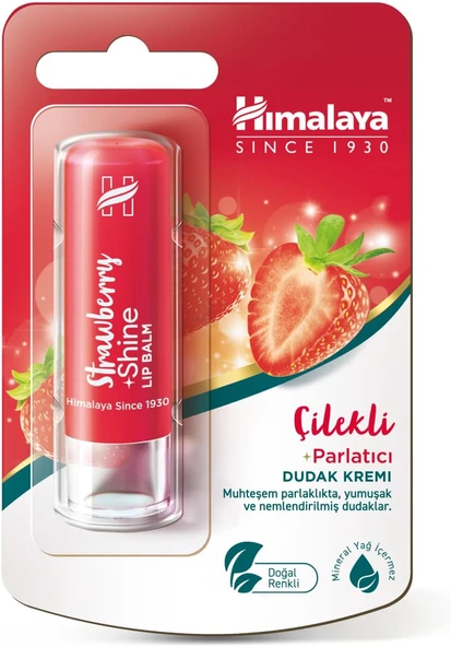 Himalaya Parlatıcı Dudak Kremi, Lip Balm, Çilek, Kayısı Çekirdeği Yağı, Nemlendirici,%100 Doğal Renk, Silikon İçermez, 4,5 Gr ürün görseli 1