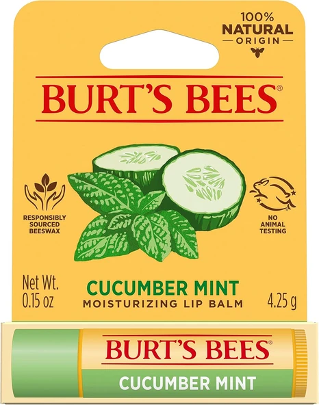Burt'S Bees Salatalık Naneli%100 Doğal Nemlendirici Dudak Balsamı, 0,15 Oz ürün görseli 1