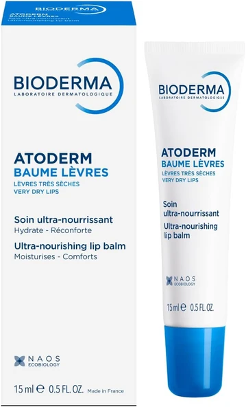 Atoderm Lip Balm Kuru, Çatlamış Dudak Besleyici Nemlendirici Dudak Kremi Avokado Shea Yağı 15 Ml ürün görseli 1