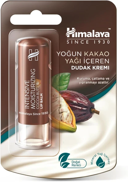 Himalaya Yoğun Nemlendirici Dudak Kremi, Lip Balm, Kakao Yağı, Hint Yağı, Besleyici,%100 Doğal Renk, Silikon İçermez, 4,5 Gr ürün görseli 1