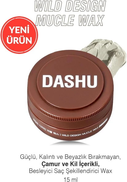 Dashu, Güçlü, Kalıntı Bırakmayan, Çamur Killi, Besleyici For Men Wild Mucle Wax 15Ml ürün görseli 1