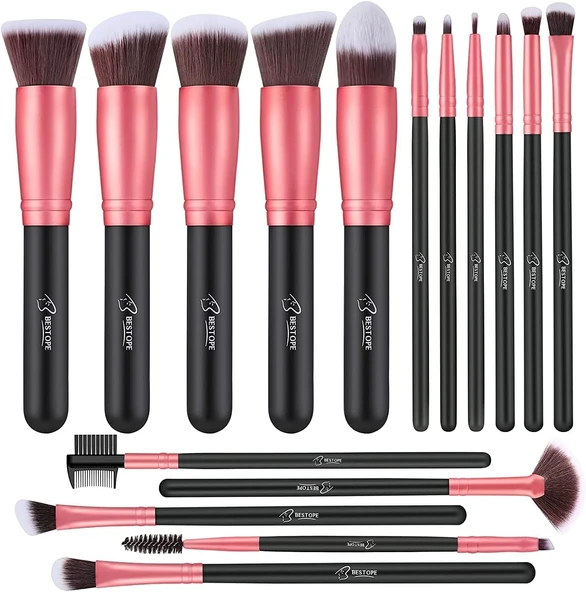 Makyaj Fırçaları Makyaj Fırça Seti - 16 Parça Bestope Sentetik Fondöten Kapatıcı Göz Farı Makyaj Fırçası, Eyeliner Fırçaları (Rosegold) ürün görseli 1