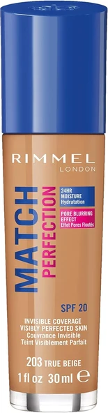 Rimmel London Match Perfection Fondöten 203-True Bei ürün görseli 1