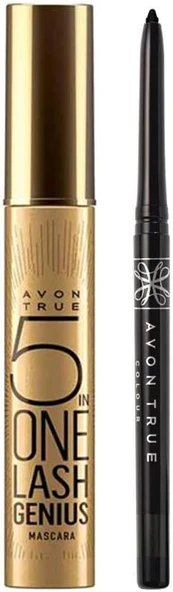 Avon Genius Siyah Maskara Blackest Black Göz Kalemi Paketi ürün görseli 1
