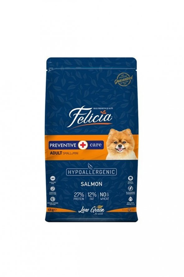 Felicia Az Tahıllı 6 Kg Yetişkin Somonlu Small Mini HypoAllergenic Köpek Maması ürün görseli 1