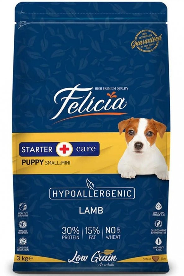 Felicia Az Tahıllı 3 Kg Yavru Kuzulu Small Mini HypoAllergenic Köpek Maması ürün görseli 1