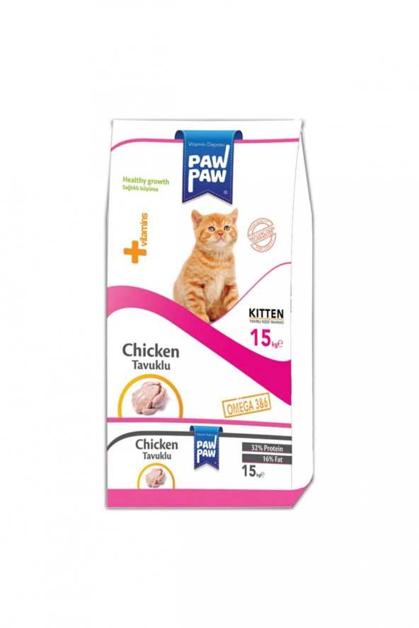 Pawpaw Yavru Kitten Kedi Maması Tavuklu 15 Kg ürün görseli 1