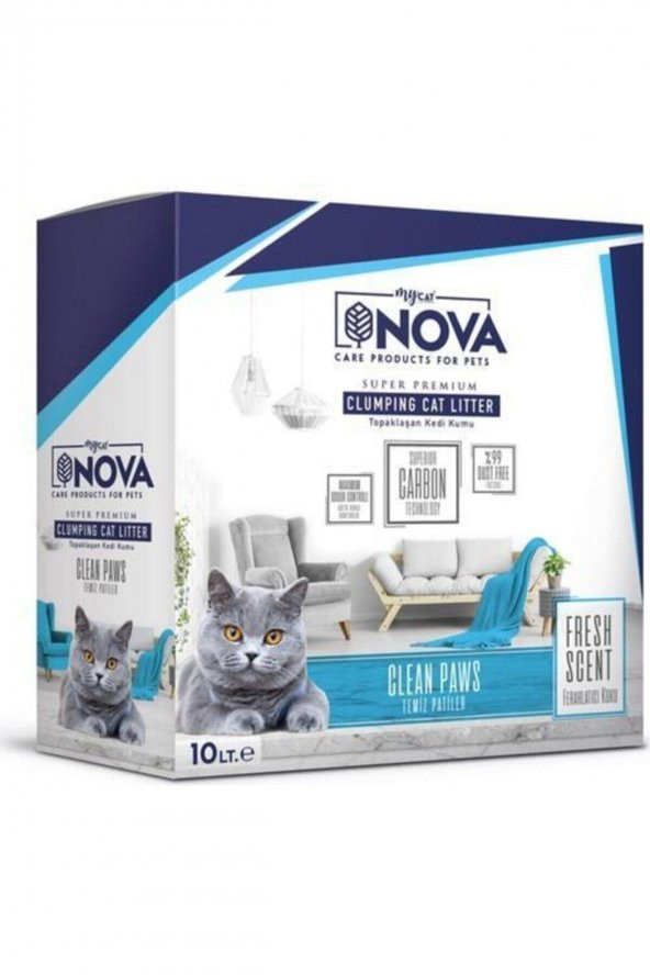 Mycat Nova Ferahlatıcı Koku ( Temiz Patiler) Premium Kedi Kumu10lt ürün görseli 1