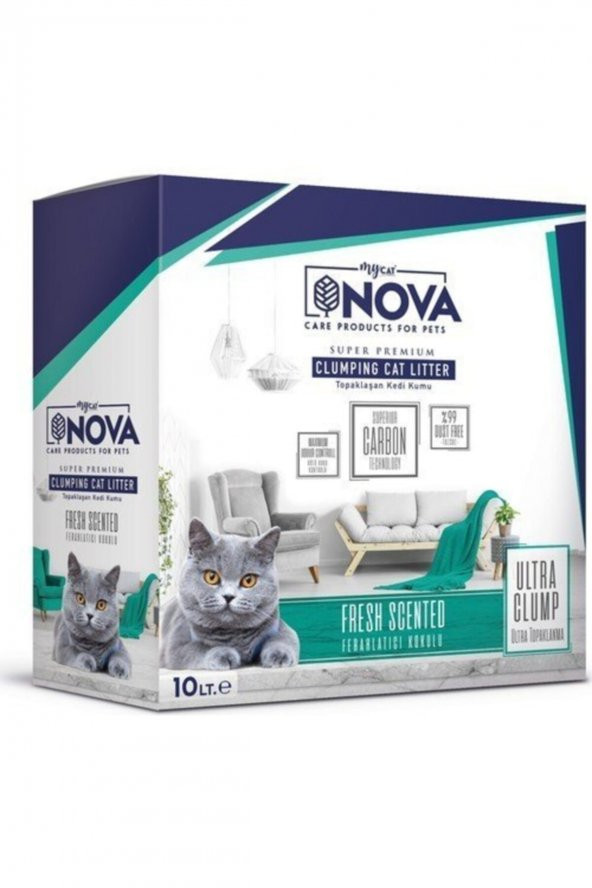 Mycat Nova Topaklaşan Premium Kedi Kumu (ferahlatıcı Koku) 10lt ürün görseli 1