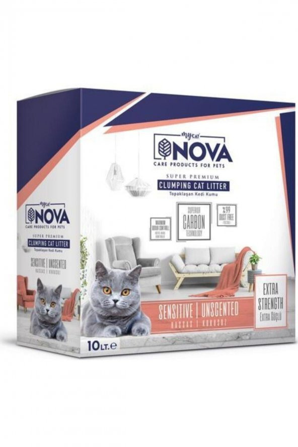 Mycat Nova Extra Güçlü ( hassas kokusuz) Premium Kedi Kumu 10lt ürün görseli 1