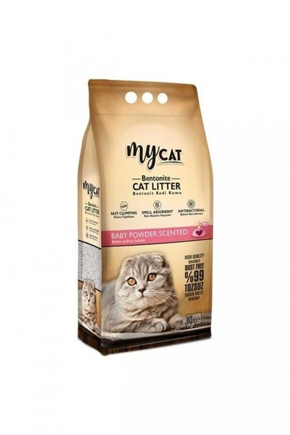 Mycat Bebek Pudralı İnce Taneli Kedi Kumu 10 lt ürün görseli 1