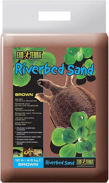 Exo Terra Riverbed Kumu, Akvaryum Substratı, Doğal Kum, Su Kaplumbağaları Için Mükemmel Substrat, Çöl Kumu Olarak Da Kullanılabilir, Kahverengi, 4,5 Kg ürün görseli 1