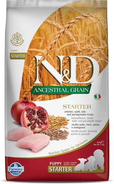Farmina Pet Foods N&D Düşük Tahıl Tavuklu Narlı Puppy Starter 2,5Kg ürün görseli 1
