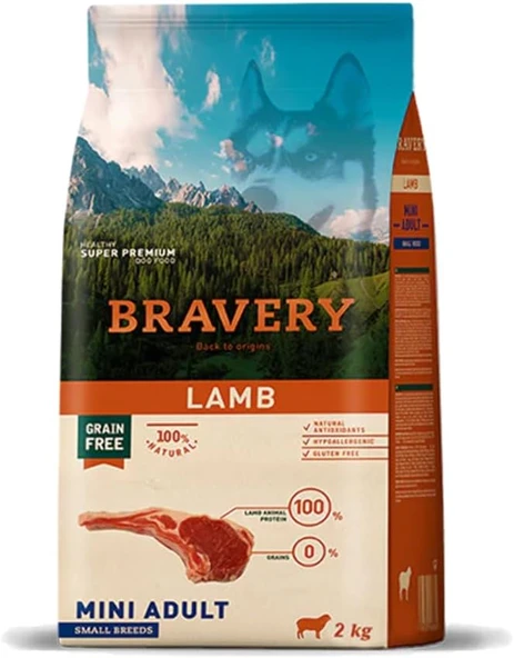 Bravery Adult Small Breed Tahılsız Kuzulu Küçük Irk Yetişkin 2 Kg ürün görseli 1