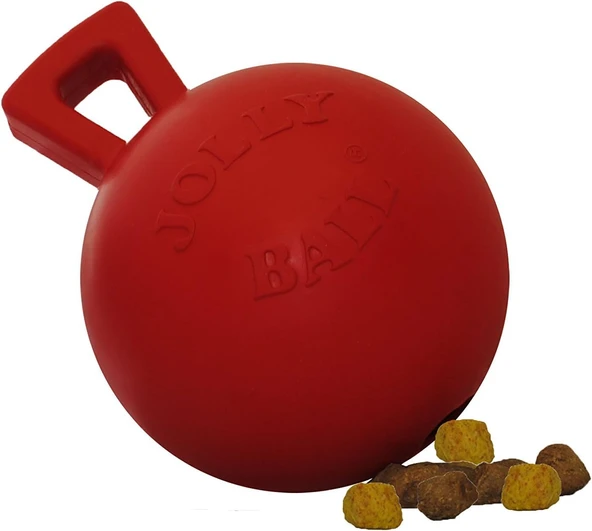 Jolly Tug-N-Toss Ağır Hizmet Oyuncak Topu Saplı, 10 Inç/Küçük, Kırmızı ürün görseli 1