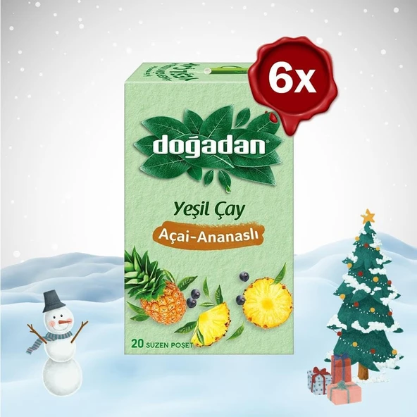 Dogadan Yılbaşı Paketi Yeşil Çay Açai Ananaslı Bardak Poşet Çay X 6 ürün görseli 1