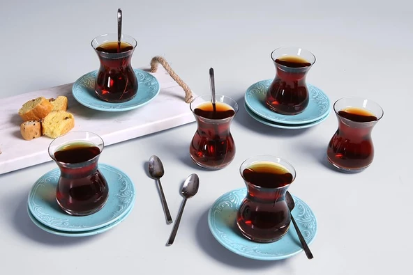 Porland Suzanne Seasons Turkuaz 6 Kişilik Çay Takımı ürün görseli 1