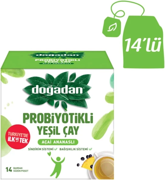 Dogadan Probiyotikli Yeşil Çay Açai Ananaslı 14'Lü ürün görseli 1