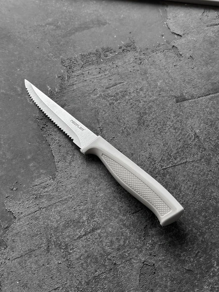 Neoflam Fika Tırtıklı Steak Bıçağı,11 Cm Gri D-Neogek011 ürün görseli 1