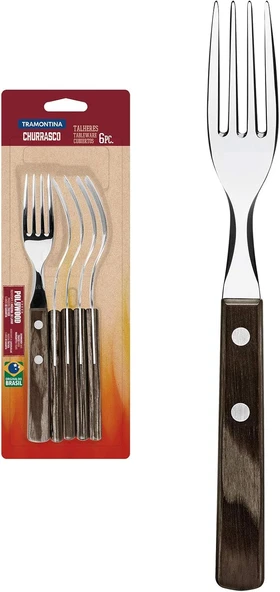 Tramontina Churrasco 21198/916 Biftek-Steak Çatalı (6Lı Blister) ürün görseli 1