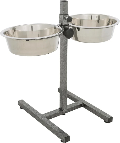 Trixie Paslanmaz Çelik Mama&Su Kabı,Ayaklı,2×2,8L/Ø24Cm ürün görseli 1