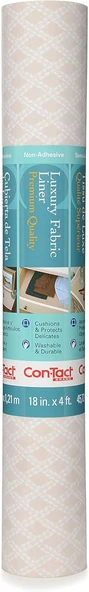 Con-Tact Brand Lüks Kumaş Astarlar, Yapışkan Olmayan Çekmece Raf Astarı, Çok Fonksiyonlu Astar, 45,72 Cm X 4', Savoire Soluk Gri, 1 Rulo Paket ürün görseli 1