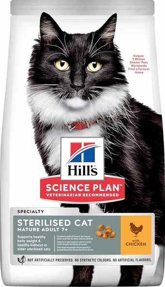 Hills Mature Adult +7 Sterilised Tavuklu 1.5 Kg Yaşlı ürün görseli 1