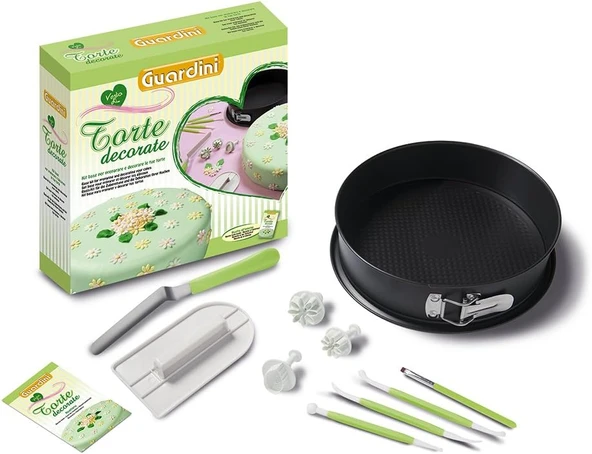Guardini 15685 "Voglia Di..." Basis-Kit Yapışmaz Kaplama Yuvarlak Şekilli Ile Zemin Dupont Teflon 26 Cm, Plastik Düzleştirici, Edilir, 3-Modellierungswerkzeugen, Küçük Fırça, 3-Kesici, Tarif ürün görseli 1
