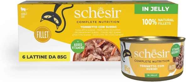 Schesir Cat Jelly Ton Balıklı Surimi Konservesi 85 Gr ürün görseli 1