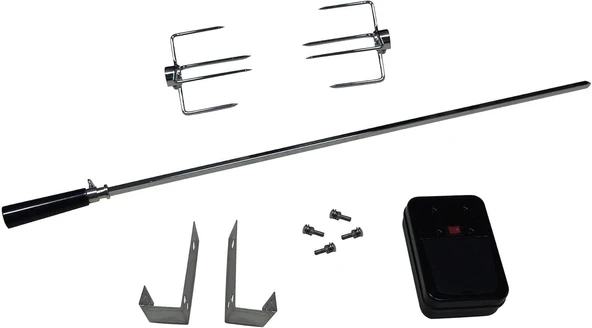 Barbecook Elektrikli Izgara Döner Şişi Seti, Paslanmaz Çelik, Motorlu 220 – 240 V Kullanılabilir, 2 Et İğnesi Dahil, Gazlı Mangal, Rotizser Aksesuarı, 80 Cm ürün görseli 1