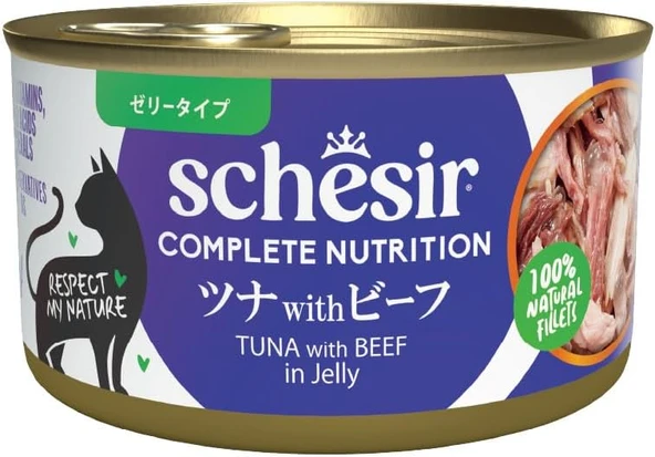 Schesir Cat Jelly Ton Balıklı Sığır Etli Konservesi 85 Gr ürün görseli 1