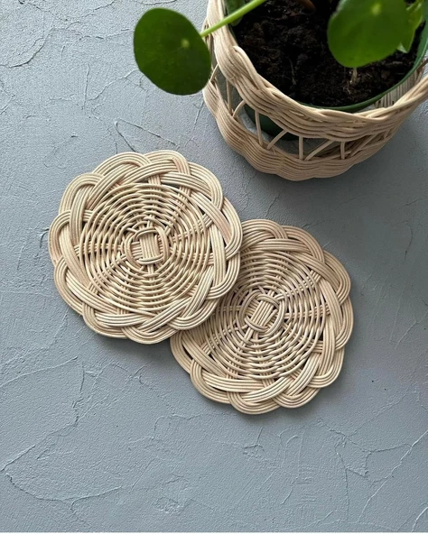 Rattan Yuvarlak Bardak Altlığı (1, Natural) ürün görseli 1